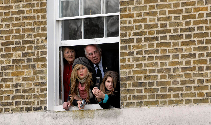 08-0632 4 
 State visit of Nicolas Sarkozy, President of the French Republic and Madame Nicolas Sarkozy, Windsor Riverside Station, with HM queen and the Duke of Ed - Mike Swift 25/3/08