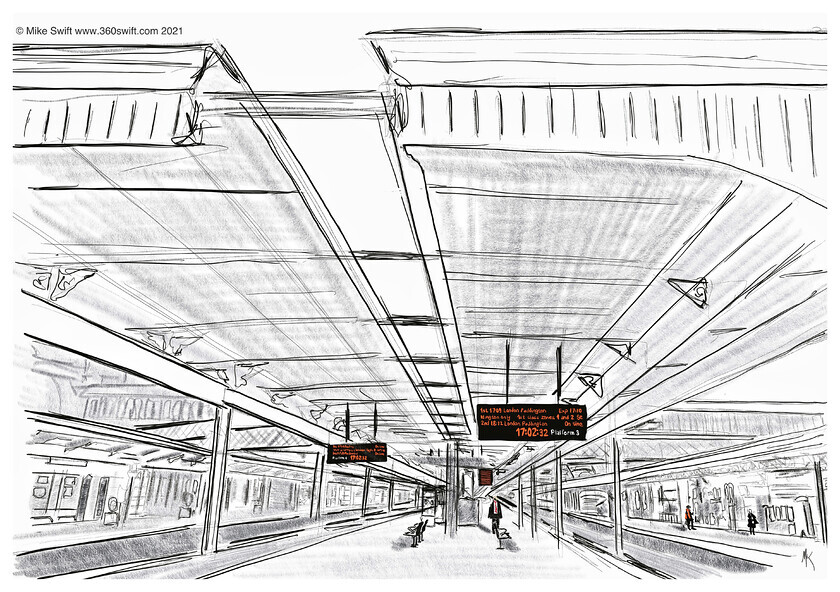 IMG 7387-(W2) 
 GWR Art created by photographer Mike Swift from sketches and iPhone photos and drawn on iPad Pro with ProCreate and an Apple Pencil 
 Keywords: GWR, Great, Western, Railway, trains, stations, art, procreate, Apple, iPad, iPadPRO, ApplePencil, pencil, Rail, IET, HST, Turbo,