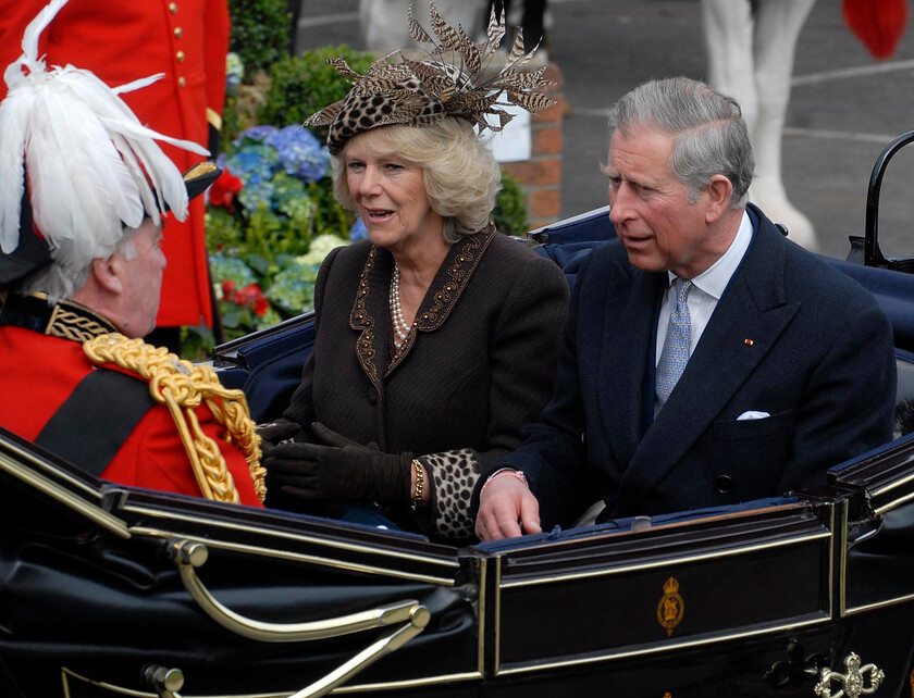 08-0632 41 
 State visit of Nicolas Sarkozy, President of the French Republic and Madame Nicolas Sarkozy, Windsor Riverside Station, with HM queen and the Duke of Ed - Mike Swift 25/3/08