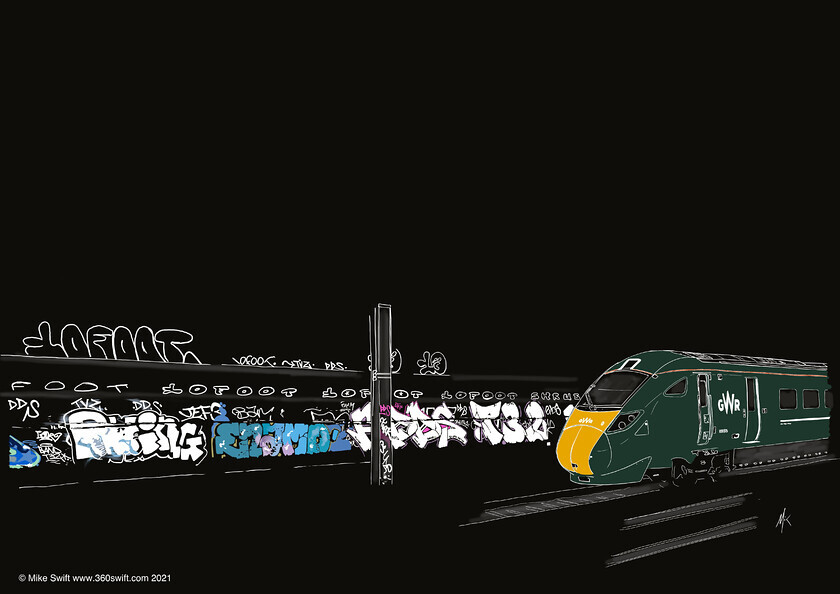 IMG 7588-(W) 
 GWR Art created by photographer Mike Swift from sketches and iPhone photos and drawn on iPad Pro with ProCreate and an Apple Pencil 
 Keywords: GWR, Great, Western, Railway, trains, stations, art, procreate, Apple, iPad, iPadPRO, ApplePencil, pencil, Rail, IET, HST, Turbo,