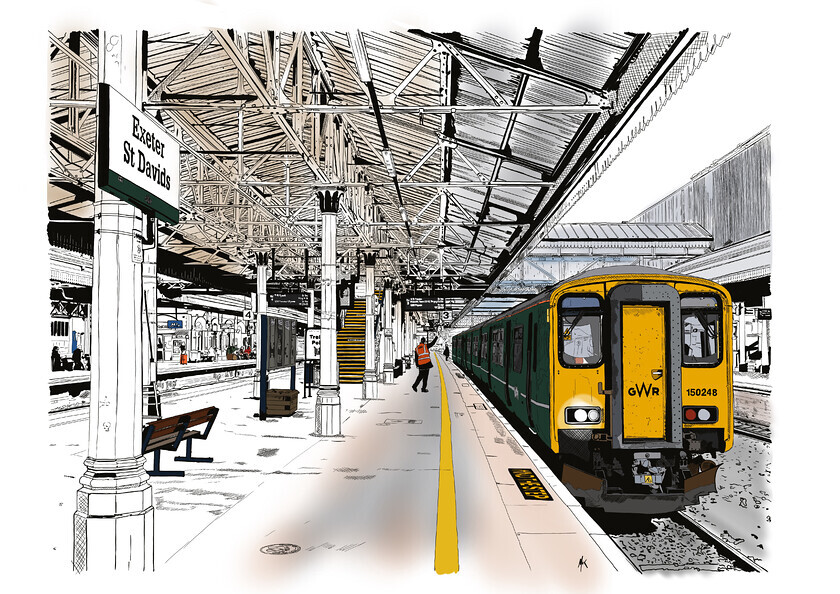 IMG 7519 
 GWR Art created by photographer Mike Swift from sketches and iPhone photos and drawn on iPad Pro with ProCreate and an Apple Pencil 
 Keywords: GWR, Great, Western, Railway, trains, stations, art, procreate, Apple, iPad, iPadPRO, ApplePencil, pencil, Rail, IET, HST, Turbo,