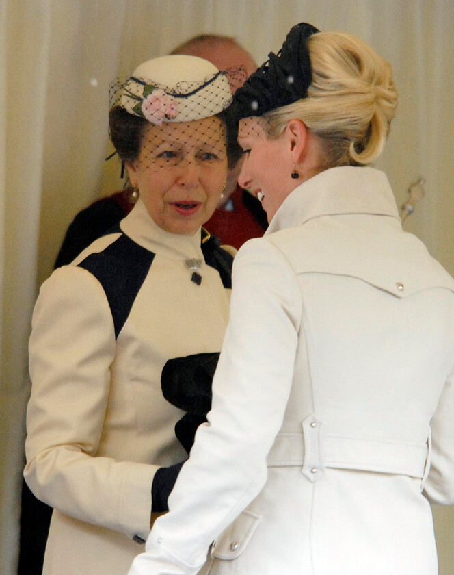 113204s27a 
 113204 - Duke of Edinburgh's 90th Birthday Service at St. Georges Chapel, Windsor - Mike Swift 12/6/2011
Princess Royal with Zara Phillips