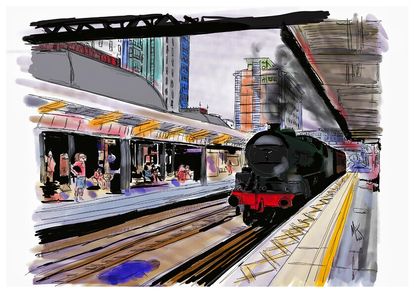 IMG 6921 
 GWR Art created by photographer Mike Swift from sketches and iPhone photos and drawn on iPad Pro with ProCreate and an Apple Pencil 
 Keywords: GWR, Great, Western, Railway, trains, stations, art, procreate, Apple, iPad, iPadPRO, ApplePencil, pencil, Rail, IET, HST, Turbo,