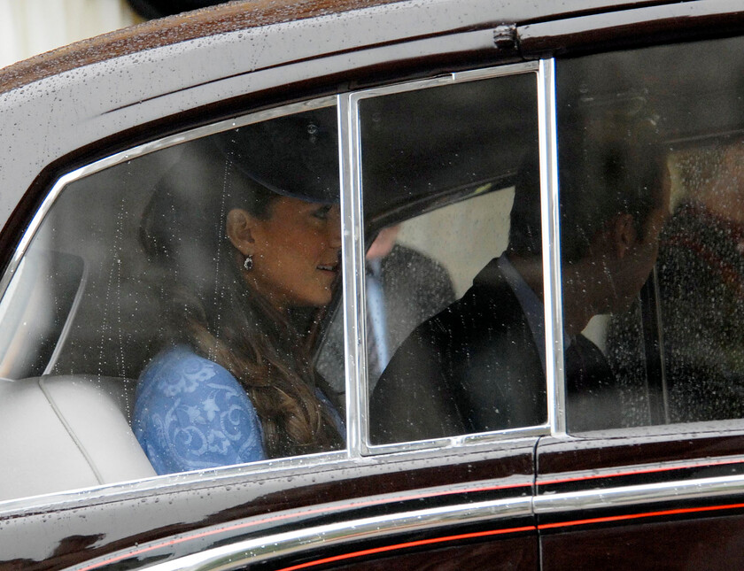 113204s15a 
 113204 - Duke of Edinburgh's 90th Birthday Service at St. Georges Chapel, Windsor - Mike Swift 12/6/2011
The Duke and Duchess of Cambridge