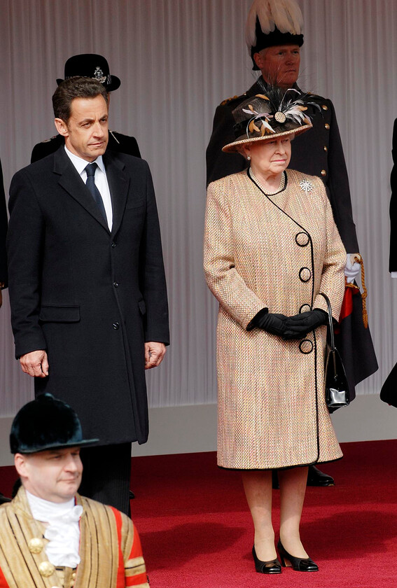 08-0632 32 
 State visit of Nicolas Sarkozy, President of the French Republic and Madame Nicolas Sarkozy, Windsor Riverside Station, with HM queen and the Duke of Ed - Mike Swift 25/3/08