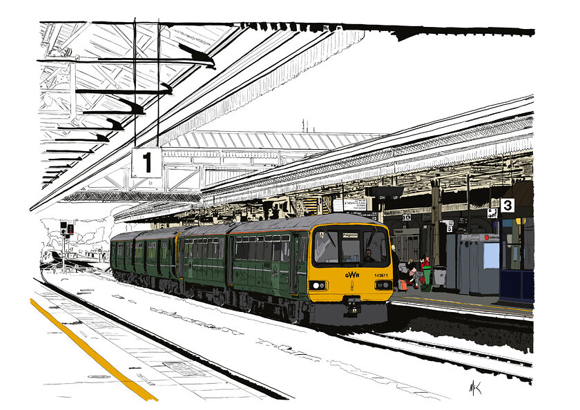 IMG 7584 
 GWR Art created by photographer Mike Swift from sketches and iPhone photos and drawn on iPad Pro with ProCreate and an Apple Pencil 
 Keywords: GWR, Great, Western, Railway, trains, stations, art, procreate, Apple, iPad, iPadPRO, ApplePencil, pencil, Rail, IET, HST, Turbo,