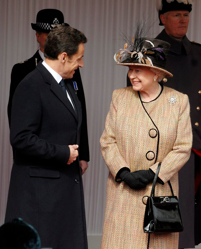 08-0632 33 
 State visit of Nicolas Sarkozy, President of the French Republic and Madame Nicolas Sarkozy, Windsor Riverside Station, with HM queen and the Duke of Ed - Mike Swift 25/3/08