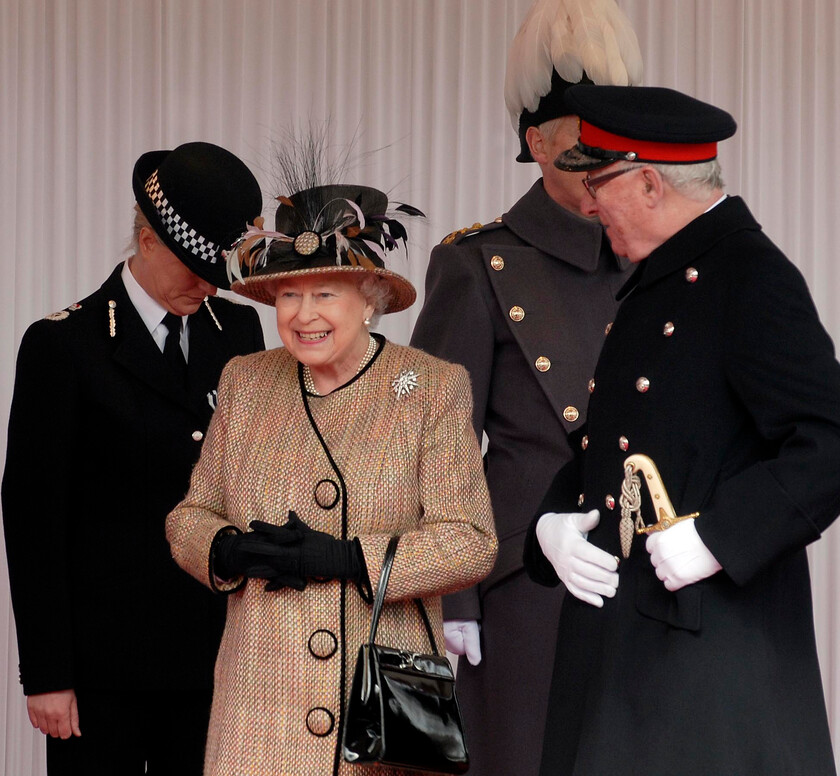 08-0632 10 
 State visit of Nicolas Sarkozy, President of the French Republic and Madame Nicolas Sarkozy, Windsor Riverside Station, with HM queen and the Duke of Ed - Mike Swift 25/3/08